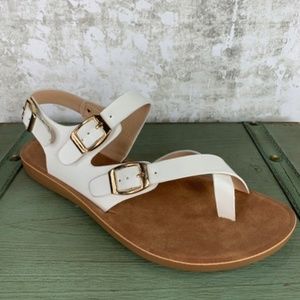 Forever Link Buckled Slingback White Sandals